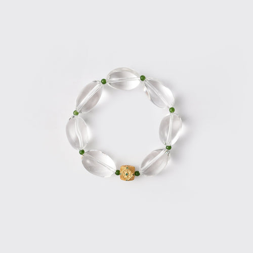 White Crystal Beaded Bracelet