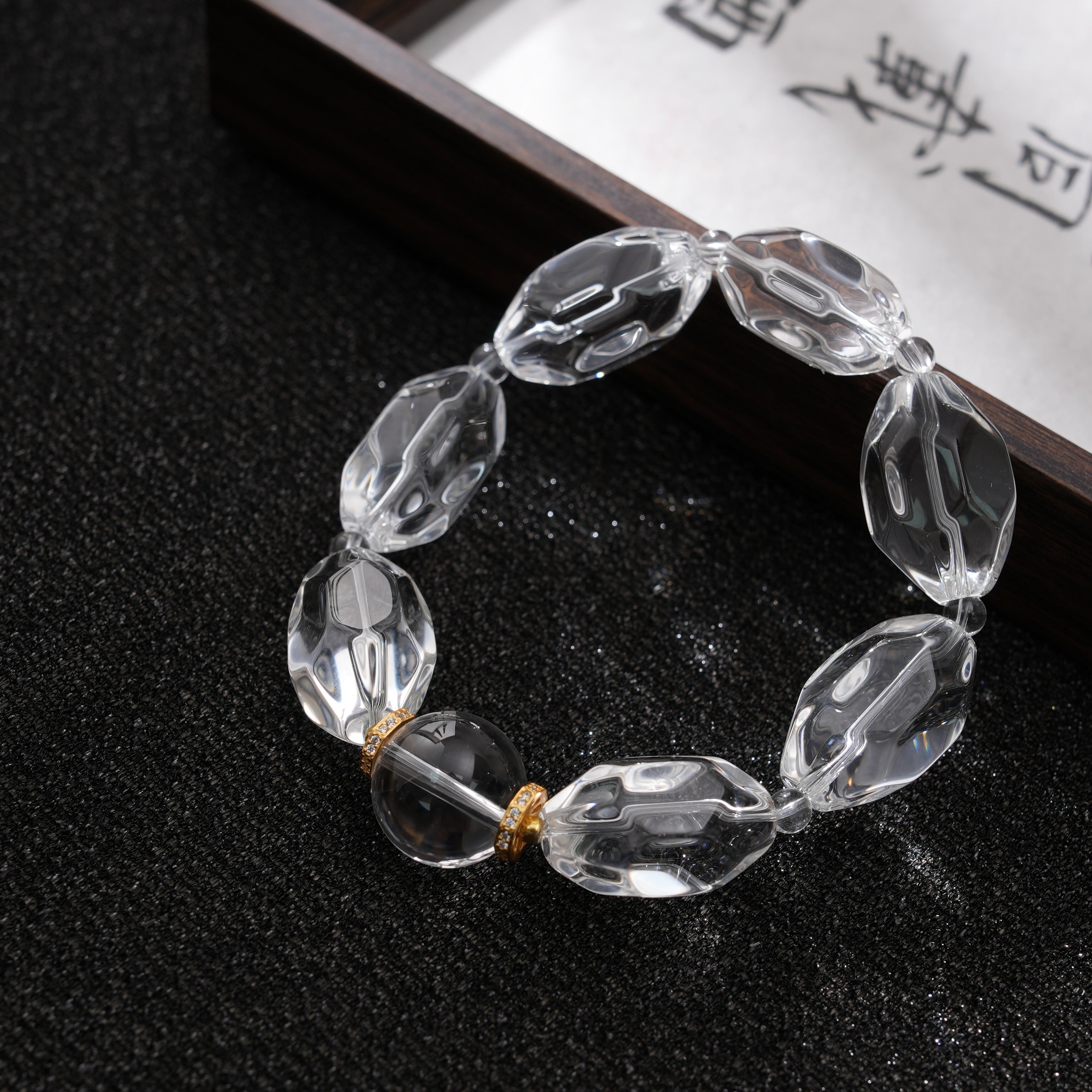 Free-Form White Crystal Bracelet