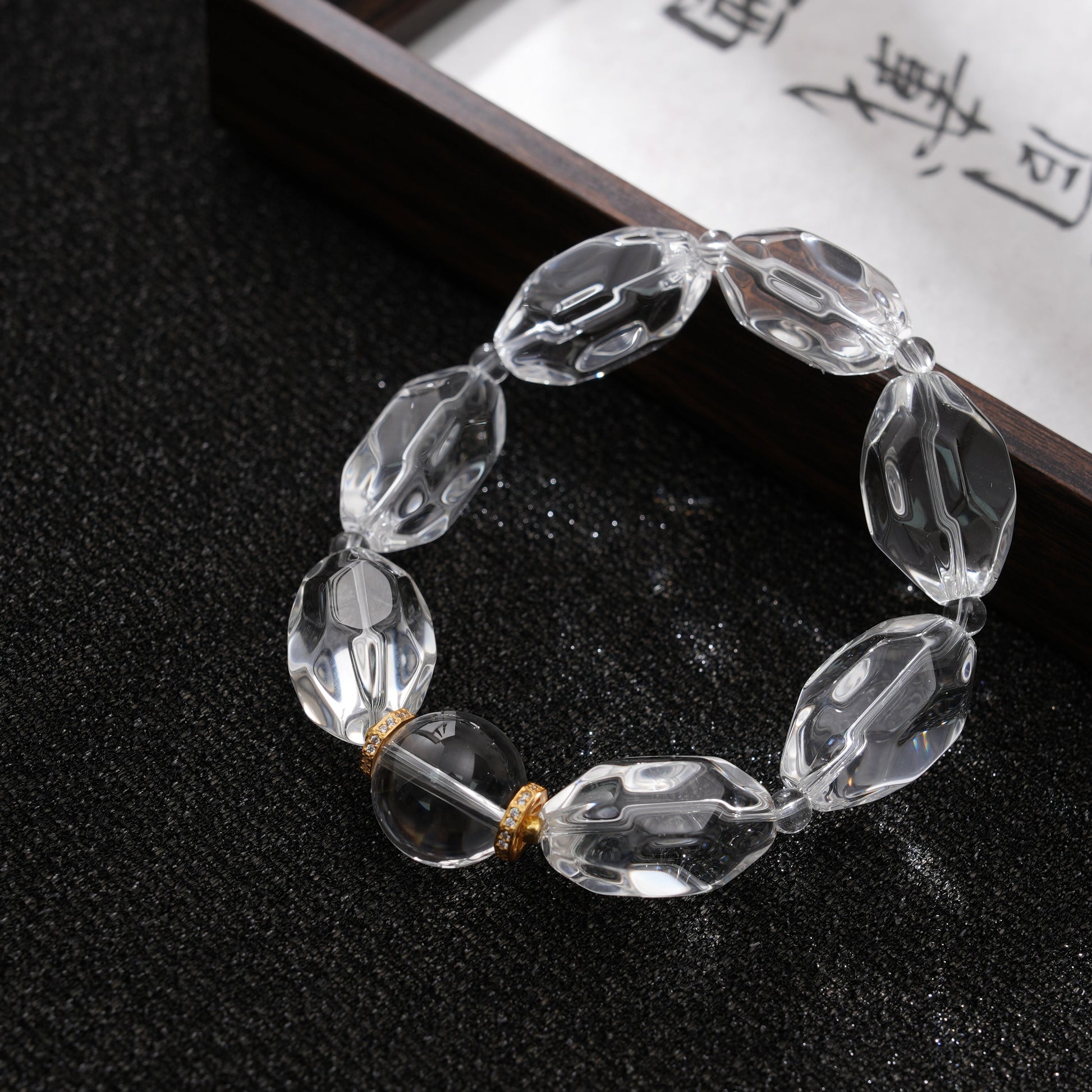 Free-Form White Crystal Bracelet