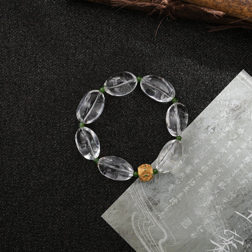 White Crystal Beaded Bracelet