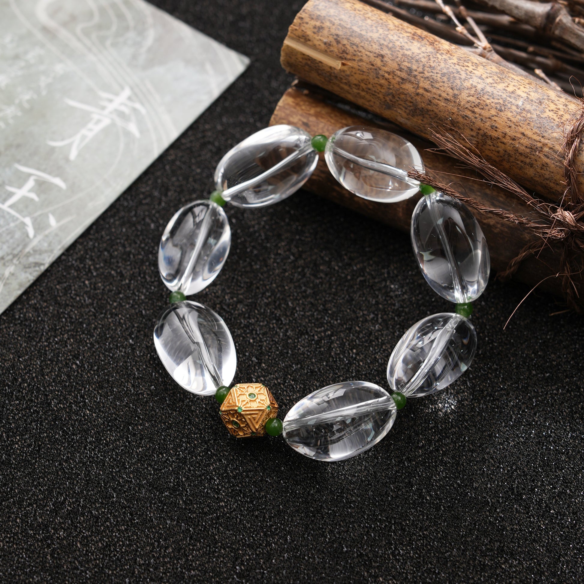White Crystal Beaded Bracelet