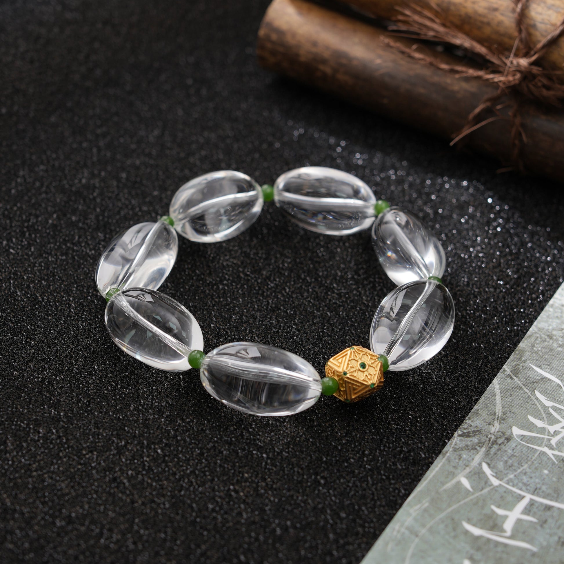 White Crystal Beaded Bracelet